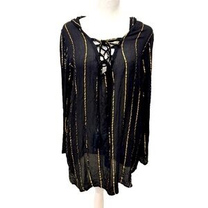 Raya Sun Black and Gold Tunic